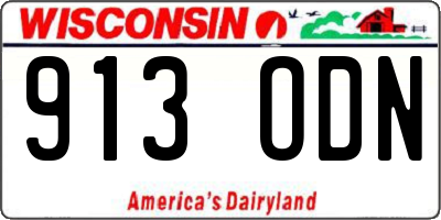 WI license plate 913ODN