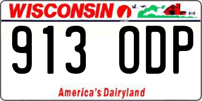 WI license plate 913ODP