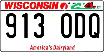WI license plate 913ODQ