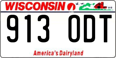 WI license plate 913ODT