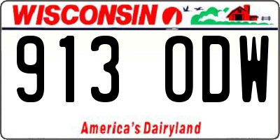 WI license plate 913ODW