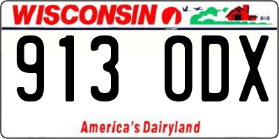 WI license plate 913ODX