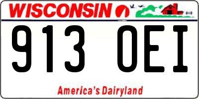 WI license plate 913OEI