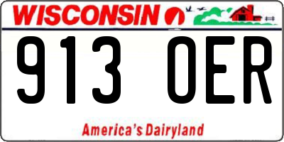 WI license plate 913OER