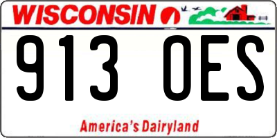 WI license plate 913OES