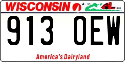 WI license plate 913OEW