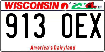 WI license plate 913OEX