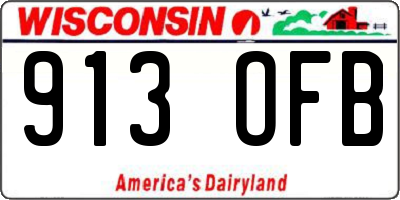WI license plate 913OFB