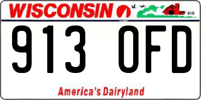 WI license plate 913OFD