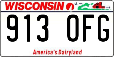 WI license plate 913OFG