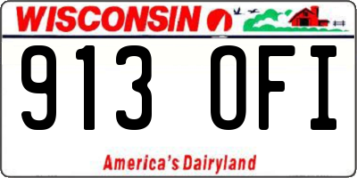 WI license plate 913OFI