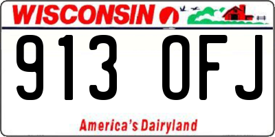 WI license plate 913OFJ
