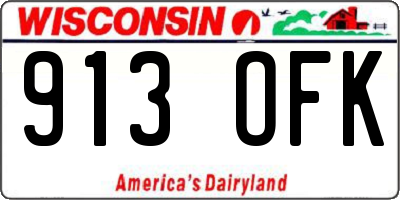 WI license plate 913OFK