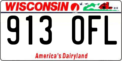 WI license plate 913OFL