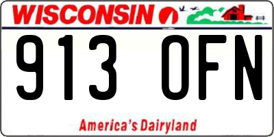 WI license plate 913OFN