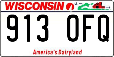 WI license plate 913OFQ