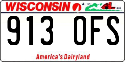 WI license plate 913OFS