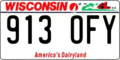 WI license plate 913OFY