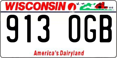 WI license plate 913OGB