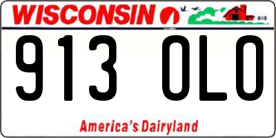 WI license plate 913OLO