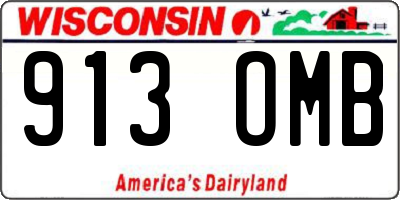 WI license plate 913OMB