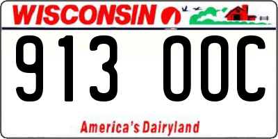 WI license plate 913OOC