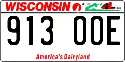 WI license plate 913OOE