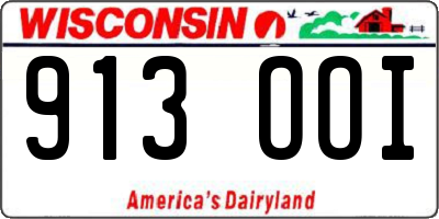 WI license plate 913OOI