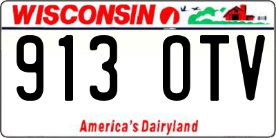 WI license plate 913OTV