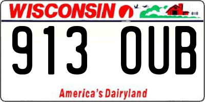 WI license plate 913OUB