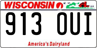 WI license plate 913OUI