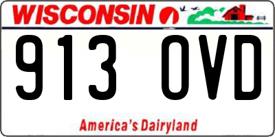 WI license plate 913OVD