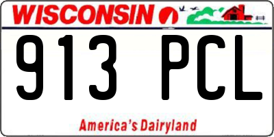WI license plate 913PCL
