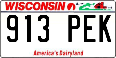 WI license plate 913PEK
