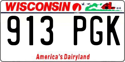 WI license plate 913PGK
