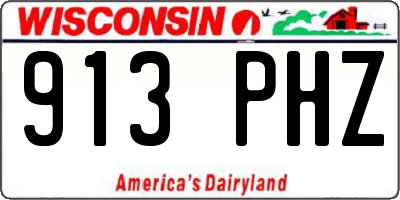 WI license plate 913PHZ
