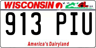 WI license plate 913PIU