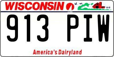 WI license plate 913PIW