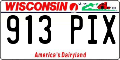 WI license plate 913PIX