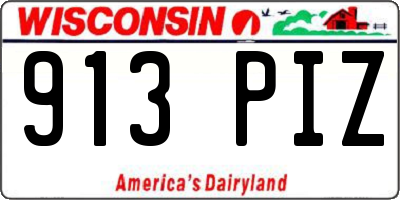 WI license plate 913PIZ