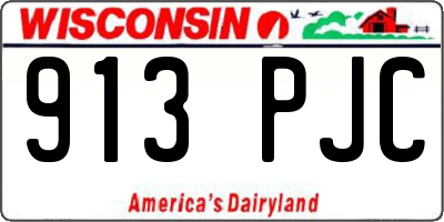 WI license plate 913PJC