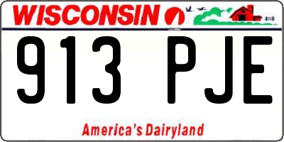 WI license plate 913PJE