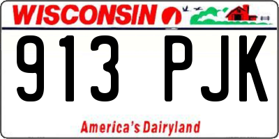WI license plate 913PJK
