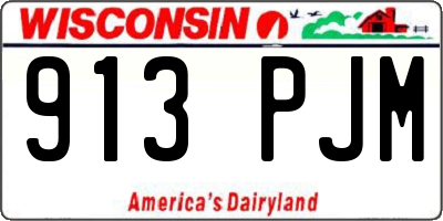 WI license plate 913PJM