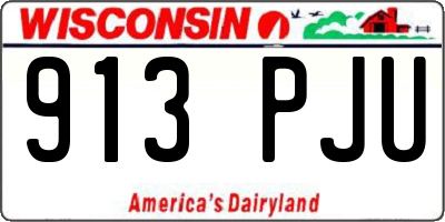 WI license plate 913PJU