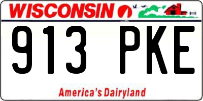 WI license plate 913PKE