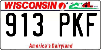 WI license plate 913PKF