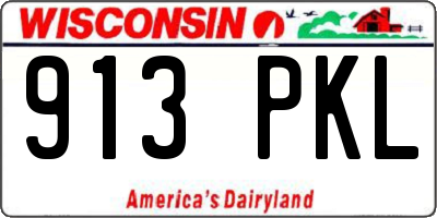 WI license plate 913PKL
