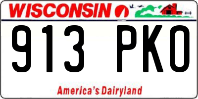 WI license plate 913PKO