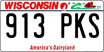 WI license plate 913PKS